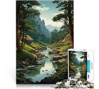 1000 piece jigsaw puzzle for adults “River Landscape Art ” Made of wood,Suitable for people aged 14 and above with completely interconnected pieces of random shape Birthday and unique gifts。