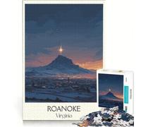 1000 Piece Jigsaw Puzzle for Adults Roanoke Virginia, Brain Teaser Game, Precision Cutting, Artists Collection, Fine Art 38x52cm