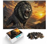 1000 Piece Jigsaw Puzzle for Adults, Roaring Lion Head Illustration | Adult jigsaw puzzle with 1000 pieces; fits quiet afternoons; when a calm, focused hobby suits the moment.