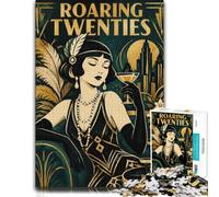 1000 Piece Jigsaw Puzzle for Adults, Roaring Twenties Flapper Girl Art Deco | Adult jigsaw puzzle with 1000 pieces; suits patient puzzle fans; when a calm, focused hobby suits the moment.