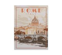 1000 Piece Jigsaw Puzzle for Adults,Roma Italy, Vintage Travel Poster,paper Puzzle - for Adults Teens Educational Toys Gifts(50x70cm)-AG74