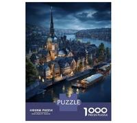 1000 Piece Jigsaw Puzzle for Adults Romantic Riverfront Evening Scene Puzzles for Adults Family Game A Work of Art Unique Gifts for Birthday And Christmas 70x50cm/1000pcs