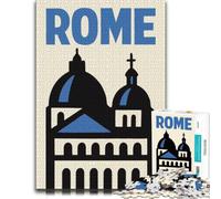 1000 Piece Jigsaw Puzzle for Adults, Rome Architecture Minimalist Poster | Choose a January puzzle challenge on early-year evenings for a satisfying challenge.