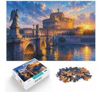 1000 Piece Jigsaw Puzzle for Adults, Rome Cityscape with Castle-2 | For patient puzzlers who like detailed images: Adult jigsaw puzzle with 1000 pieces fits a regular jigsaw hobby.