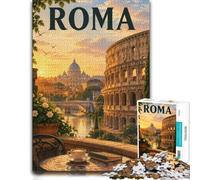 1000 Piece Jigsaw Puzzle for Adults, Rome Colosseum Sunset Cityscape | Adult jigsaw puzzle with 1000 pieces; suits calm, screen-free leisure; for Christmas, winter weekends and New Year leisure.