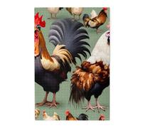 1000 Piece Jigsaw Puzzle for Adults,Rooster and Chicken, Puzzles with Letters on Back, Challenging Puzzle for Game Night Home Décor, 19.7 x 29.5