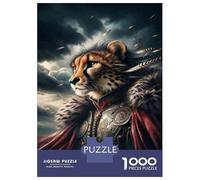 1000 Piece Jigsaw Puzzle for Adults Royal Cheetah Armor Statue Puzzles for Adults Family Game A Work of Art Unique Gifts for Birthday And Christmas 70x50cm/1000pcs