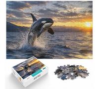 1000 Piece Jigsaw Puzzle for Adults, Royal Orca Whale Killer | For relaxed days after Christmas, this adult jigsaw puzzle with 1000 pieces works well for shared time during the holidays.