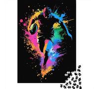 1000 Piece Jigsaw Puzzle for Adults, Rugby Player Silhouette, 52x38cm/1000pcs, Thoughtful Gift Idea, Family Activity And Couples And Families