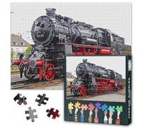 1000 Piece Jigsaw Puzzle for Adults Rustic Steam Train Art HD Printed Painting Vintage Railway Theme Wall Decor Challenging Puzzles for Home and Office 27.5x19.7 Inch