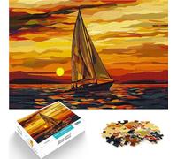 1000 Piece Jigsaw Puzzle for Adults Sailing at Sunset pädagogische Herausforderung Geburtstagsgeschenk, Geschenke75x50cm