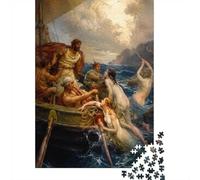 1000 Piece Jigsaw Puzzle for Adults, Sailors Mermaids Boat Ocean | For rainy days at home, this adult jigsaw puzzle with 1000 pieces works well for solo leisure or shared family time.