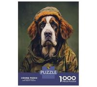 1000 Piece Jigsaw Puzzle for Adults Saint Bernard Camo Jacket Jigsaw for Adults Relaxing Games Stress Reliever Birthday And Unique Gifts 52x38cm/1000pcs