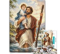 1000 Piece Jigsaw Puzzle for Adults, Saint Christopher River Crossing | For a classic tabletop challenge: Adult jigsaw puzzle with 1000 pieces makes an engaging indoor activity for adults.