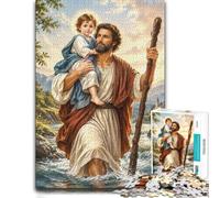 1000 Piece Jigsaw Puzzle for Adults, Saint Christopher River Crossing | For quiet evenings: Adult jigsaw puzzle with 1000 pieces turns free time into a focused, screen-free activity.