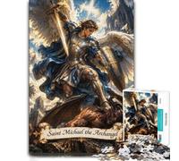 1000 Piece Jigsaw Puzzle for Adults, Saint Michael Archangel Angel Warrior | For a puzzle gift at Christmas: Adult jigsaw puzzle with 1000 pieces turns winter downtime into puzzle time.