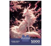 1000 Piece Jigsaw Puzzle for Adults Sakura Kitsune Fox Jigsaw Puzzle Toy Wall Decor Wall Decoration Difficult And Challenge 38x26cm/1000pcs