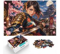 1000 Piece Jigsaw Puzzle for Adults, Samurai Woman Cherry Blossoms Moon | For quiet evenings: Adult jigsaw puzzle with 1000 pieces is designed for steady progress over longer sessions.