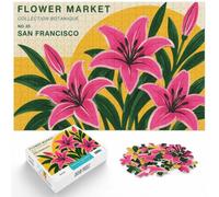 1000 Piece Jigsaw Puzzle for Adults, San Francisco Flower Market Poster | For puzzle lovers on Christmas morning, this adult jigsaw puzzle with 1000 pieces suits quiet days around New Year.