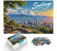 1000 Piece Jigsaw Puzzle for Adults, Santiago, Chile Skyline | For Christmas and winter evenings: 1000-piece jigsaw puzzle for adults offers 1000 pieces for the Christmas break.