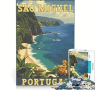 1000 Piece Jigsaw Puzzle for Adults Sao Miguel Island, Brain Teaser Game, Precision Cutting, Artists Collection, Fine Art 38x26cm