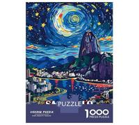 1000 Piece Jigsaw Puzzle for Adults, Sao Paulo Brazil Nightscape Art Artwork, Stress Relief Activity, Seasonal Gift Choice, Premium Puzzle Pieces, 38x26cm/1000pcs