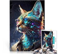 1000 Piece Jigsaw Puzzle for Adults Savannah Cat Pädagogisches Spielzeug zum Stressabbau Ein Kunstwerk38x26cm