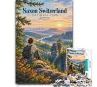 1000 Piece Jigsaw Puzzle for Adults, Saxon Switzerland National Park Poster | For shared winter evenings, this adult jigsaw puzzle with 1000 pieces turns winter downtime into puzzle time.