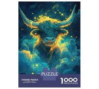 1000 Piece Jigsaw Puzzle for Adults Scottish Highland Cow Jigsaw for Adults Relaxing Games Stress Reliever Birthday And Unique Gifts 52x38cm/1000pcs
