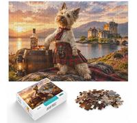 1000 Piece Jigsaw Puzzle for Adults, Scottish Terrier Kilt Castle-1 | For relaxed weekends at home: Adult jigsaw puzzle with 1000 pieces; with the complete challenge to keep the challenge.