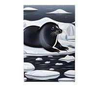 1000 Piece Jigsaw Puzzle for Adults,Seals on ice, Puzzles with Letters on Back, Challenging Puzzle for Game Night Home Décor, 19.7 x 29.5