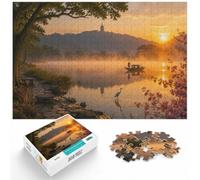 1000 Piece Jigsaw Puzzle for Adults, Serene Lake Scene at Dawn | For shared winter evenings: Adult jigsaw puzzle with 1000 pieces offers a longer activity for the holidays.