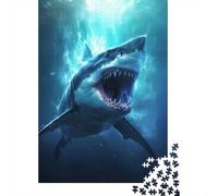 1000-Piece Jigsaw Puzzle for Adults, Shark Attack, 52x38cm/1000pcs, Shared Puzzle Activity, Relaxing Evenings And Weekend Downtime