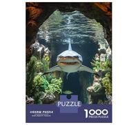 1000 Piece Jigsaw Puzzle for Adults Shark Swimming through Underwater Cave Jigsaw Toy Wall Decor Difficult Hard Unique Gifts for Birthday And Christmas 52x38cm/1000pcs