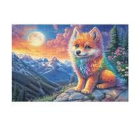 1000 Piece Jigsaw Puzzle for Adults Shiba Inu Mountain View 1000 PCS 75x50cm Thanksgiving Gift Perfect for Family Time Improve Concentration Patience Focus Hand-on Ability
