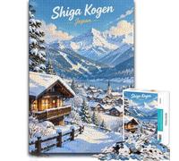 1000 Piece Jigsaw Puzzle for Adults, Shiga Kogen Japan Winter Village | For puzzle lovers on Christmas morning: Adult jigsaw puzzle with 1000 pieces suits quiet moments between celebrations.