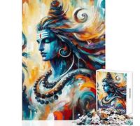 1000 Piece Jigsaw Puzzle for Adults Shiva The Hindu God Relaxing Games Birthday Present Educational Toy Birthday Present, Gifts, (38x26cm)