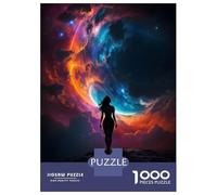 1000 Piece Jigsaw Puzzle for Adults Silhouette Woman Galaxy Adult Jigsaw Puzzle Relaxing Games Staycation Kill Time Difficult And Challenge 52x38cm/1000pcs