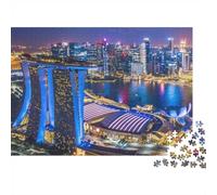 1000 Piece Jigsaw Puzzle for Adults, Singapore Marina Bay Night