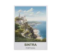 1000 Piece Jigsaw Puzzle for Adults，Sintra Portugal Vintage Travel Poster，Paper Puzzle - for Adults Teens Educational Toys Gifts（38x52cm）-BI60