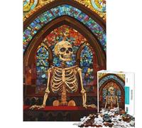 1000 Piece Jigsaw Puzzle for Adults Skeleton in Church Puzzles for Adults Brain Teaser Game Precision Cutting for Is Ideal As A Gifts (Size 50x75cm)