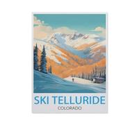 1000 Piece Jigsaw Puzzle for Adults，Ski Telluride Colorado，Wood Puzzle - for Adults Teens Educational Toys Gifts 26x38cm-BD100
