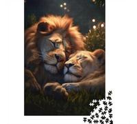 1000 Piece Jigsaw Puzzle for Adults, Sleeping Lion Lioness Night Sky