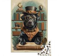 1000 Piece Jigsaw Puzzle for Adults, Smart Black Lab Retriever, 70x50cm/1000pcs, Indoor Puzzle Activity, Home Relaxation And Cold-Weather Weekends