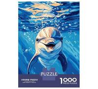 1000 Piece Jigsaw Puzzle for Adults Smiling Dolphin Underwater Jigsaw for Adults Hands-on Game Improve Memory Birthday And Unique Gifts 52x38cm/1000pcs