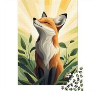 1000 Piece Jigsaw Puzzle for Adults, Smiling Fox in Sunlight, 52x38cm/1000pcs, Shared Puzzle Activity, Relaxing Evenings And Friends And Family