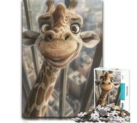 1000 Piece Jigsaw Puzzle for Adults, Smiling Giraffe Portrait | Choose a indoor activity for adults during holidays for relaxed downtime.