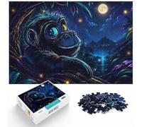 1000 Piece Jigsaw Puzzle for Adults, Smiling Gorilla with Blue Eye | For the festive season, this adult jigsaw puzzle with 1000 pieces offers a classic activity for Christmas.