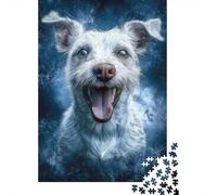 1000 Piece Jigsaw Puzzle for Adults, Smiling Jack Russell Terrier | For winter weekends: Adult jigsaw puzzle with 1000 pieces works as both a festive gift and an indoor activity.