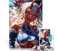 1000 Piece Jigsaw Puzzle for Adults Smiling Oni Anime Girl Spiele Spielzeug Geschenk einzigartiges Herausforderungsspiel52x38cm